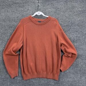 Arrow Sweater Men's XL Rust Orange Crewneck‎ Pullover 100% Cotton Casual Knit